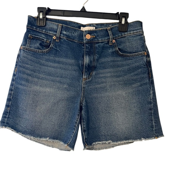 LOFT Dark Blue Jean Cutoff High Rise Shorts Size 26/2 - Picture 1 of 4